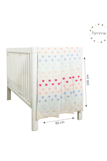 Heart Pattern Knitted Baby Blanket