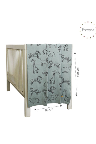 Jungle Safari Knitted Baby Blanket