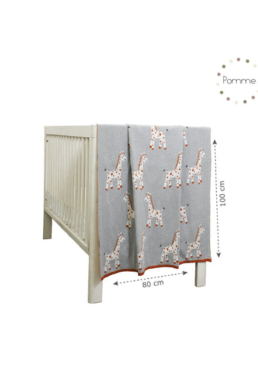 Giraffe Pattern Knitted Baby Blanket