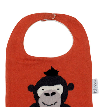 Cotton Knitted Red Gorilla Bib Apron