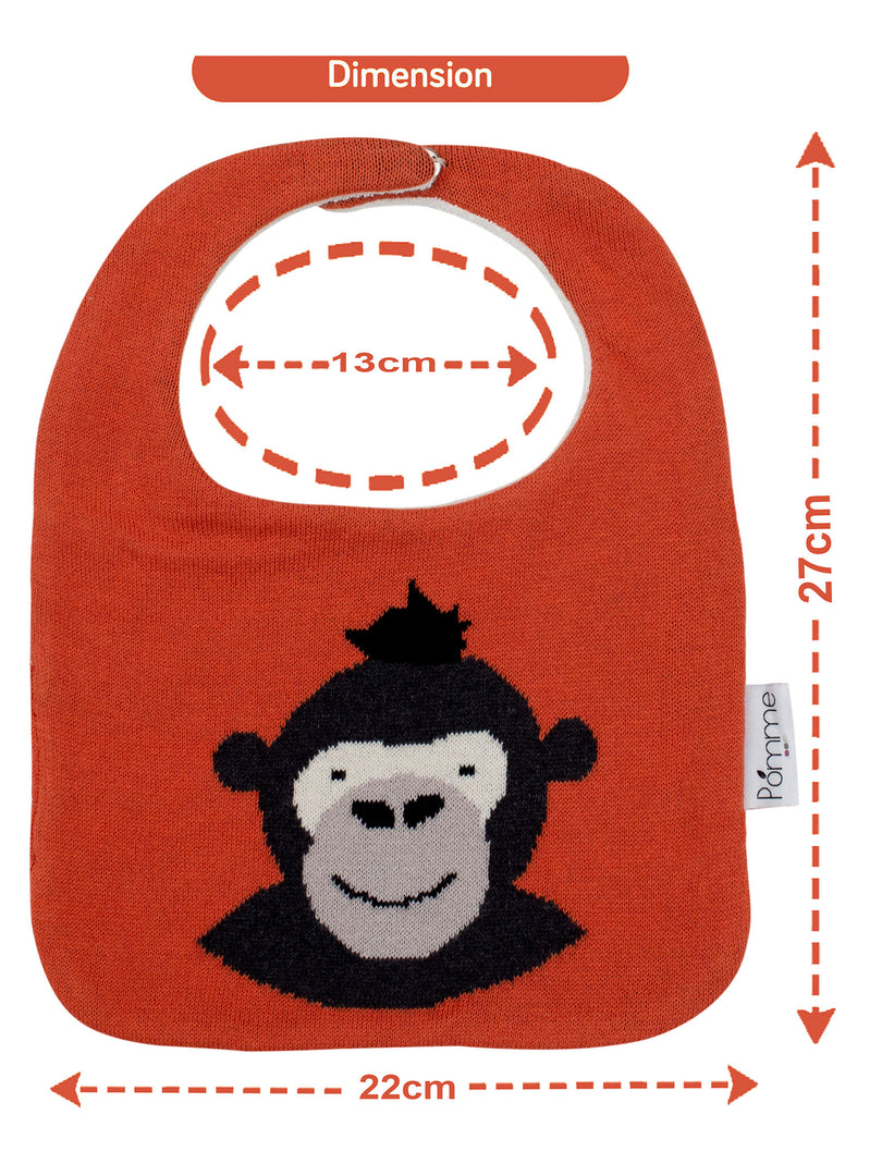 Cotton Knitted Red Gorilla Bib Apron