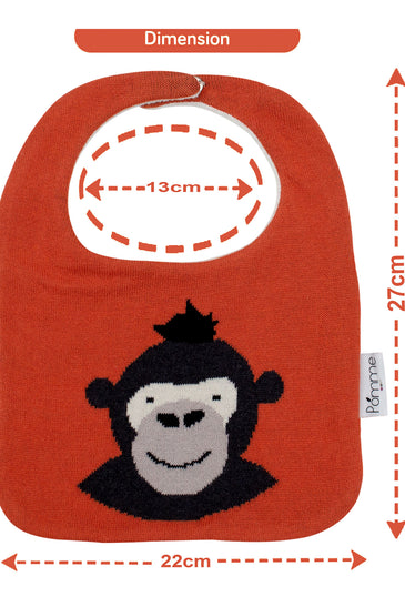 Cotton Knitted Red Gorilla Bib Apron