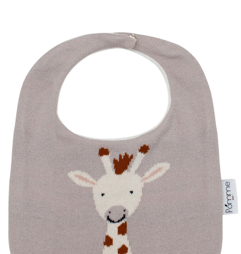 Cotton Knitted Giraffe Bib Apron