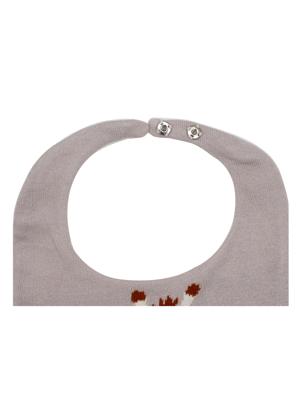 Pomme Cotton Knitted Giraffe Bib Apron (Grey)
