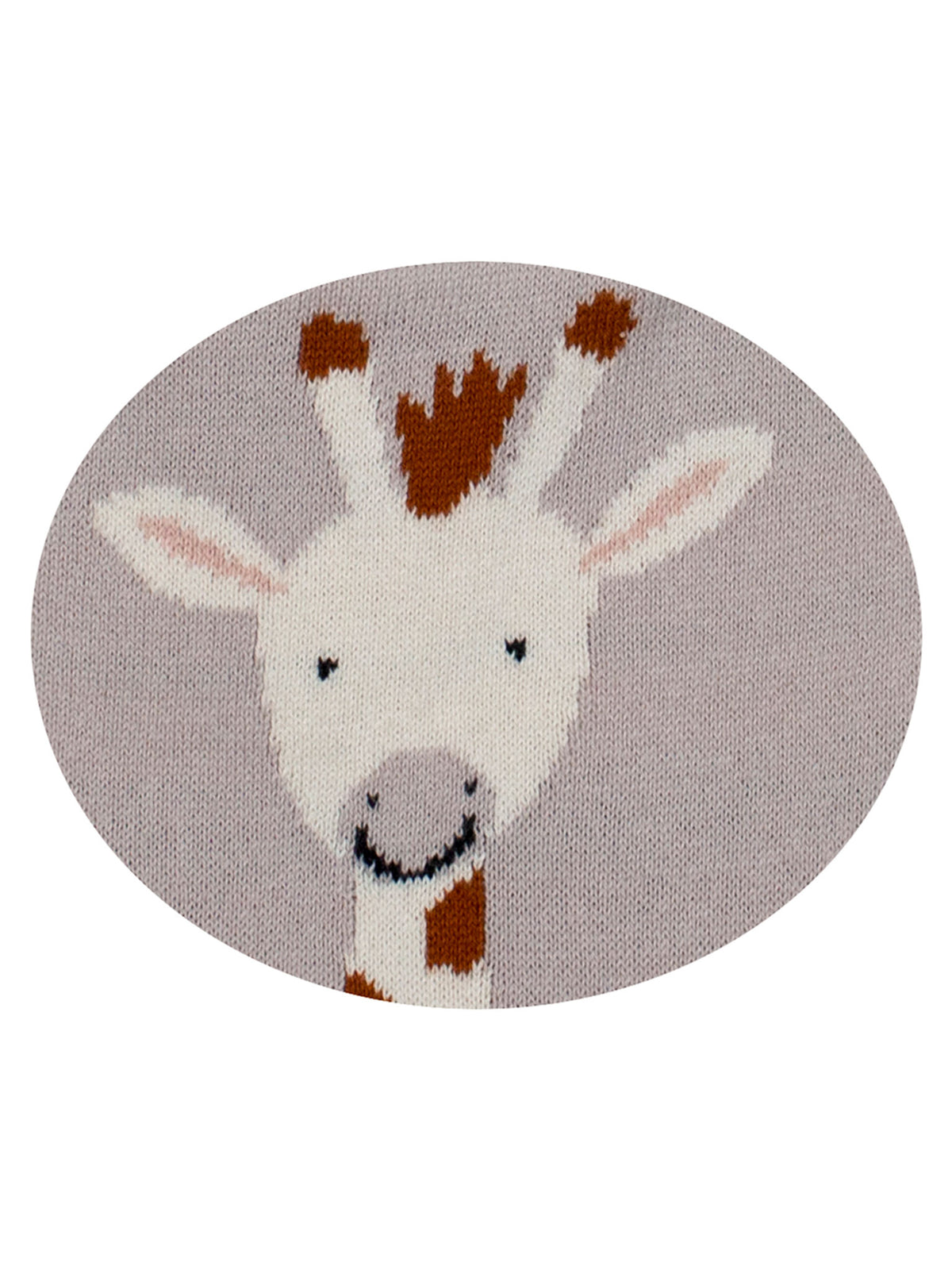 Pomme Cotton Knitted Giraffe Bib Apron (Grey)