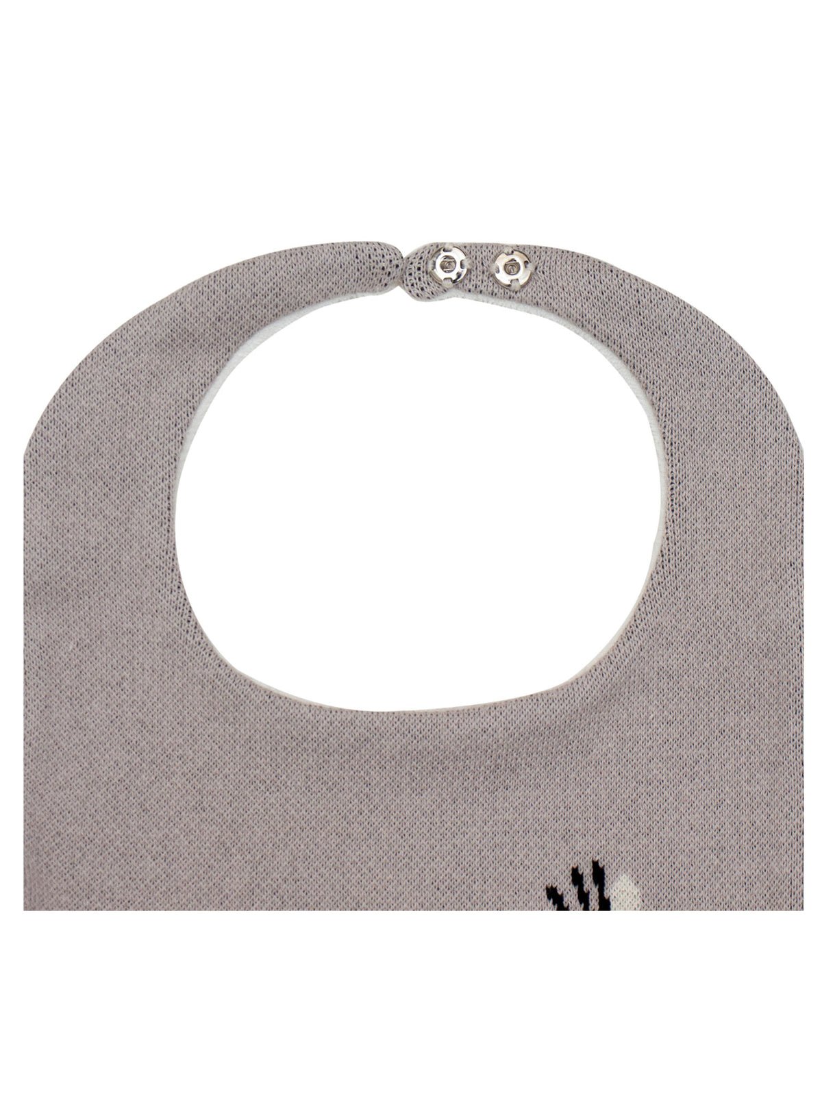 Pomme Cotton Knitted Mommy & Baby Zebra Bib Apron (Grey)