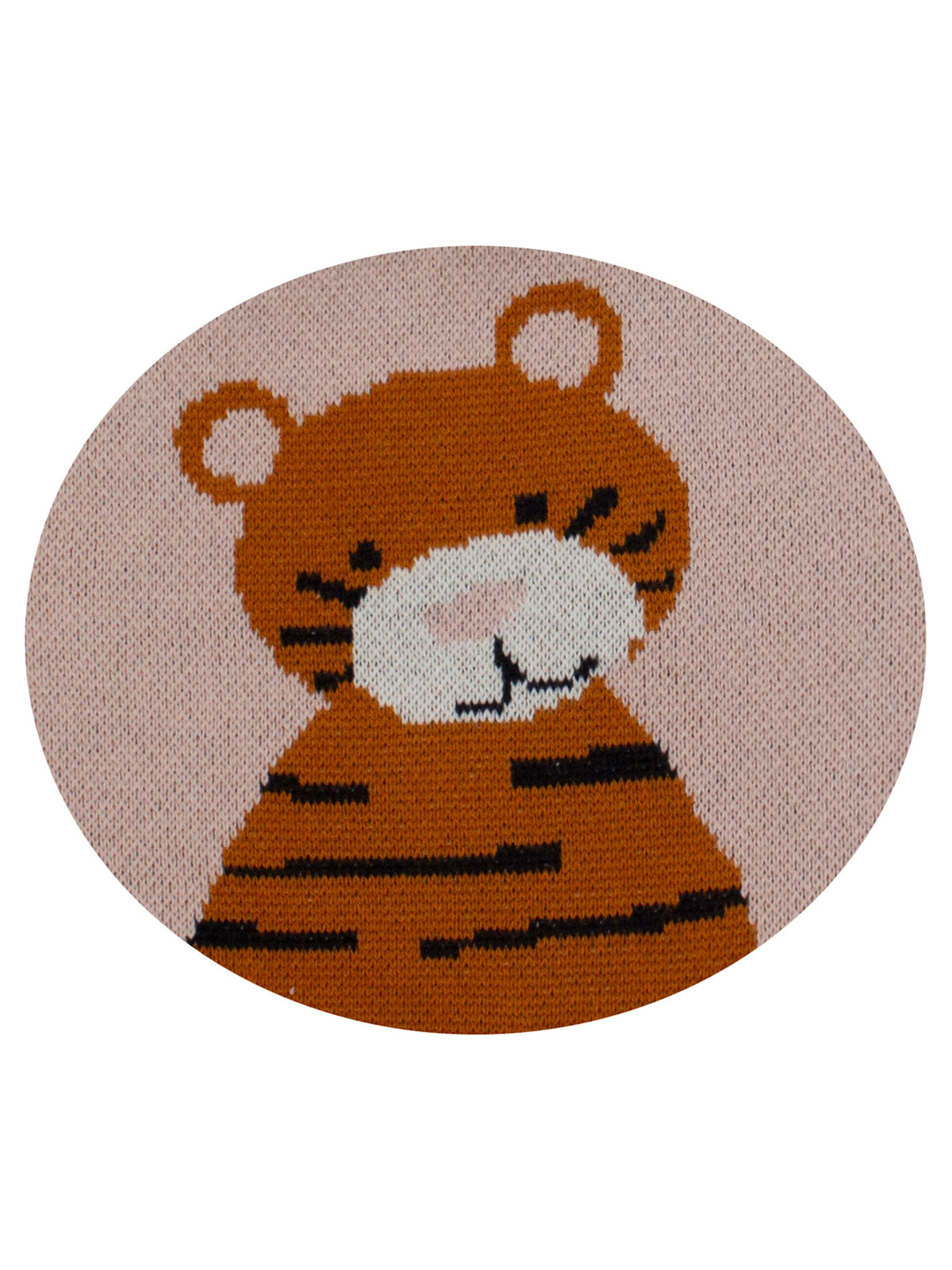 Pomme Cotton Knitted Tiger Bib Apron (Blush Pink)