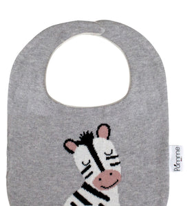 Cotton Knitted Gray Zebra Bib Apron