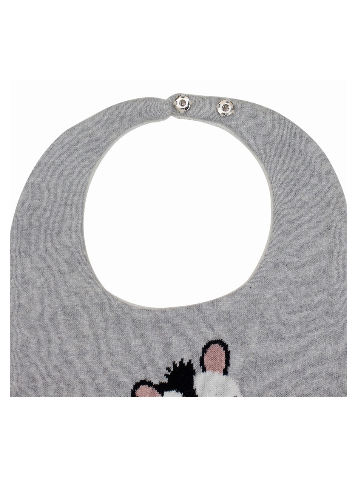 Pomme Cotton Knitted Zebra Bib Apron (Grey)