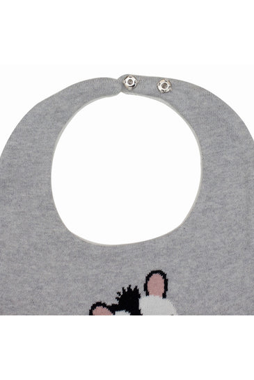 Cotton Knitted Gray Zebra Bib Apron