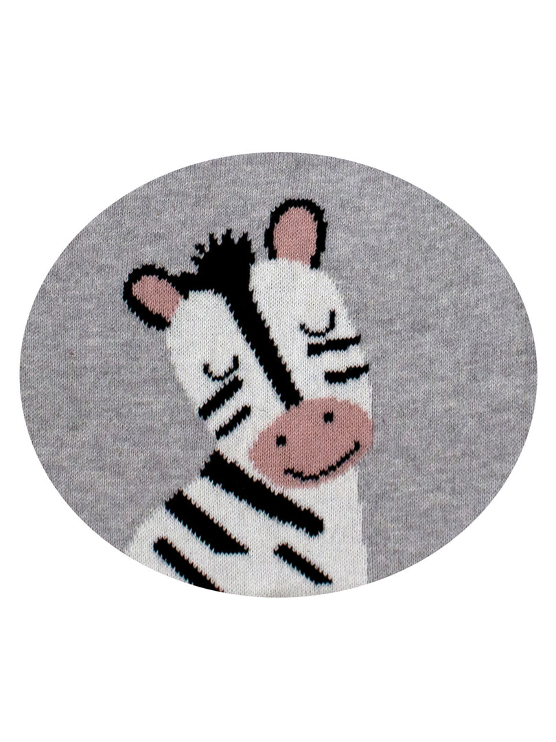 Cotton Knitted Gray Zebra Bib Apron