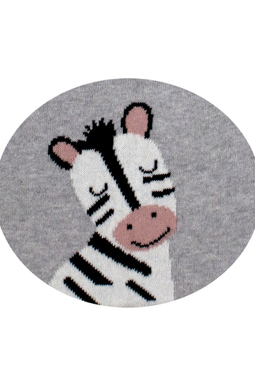 Cotton Knitted Gray Zebra Bib Apron