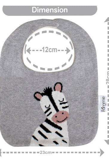 Cotton Knitted Gray Zebra Bib Apron