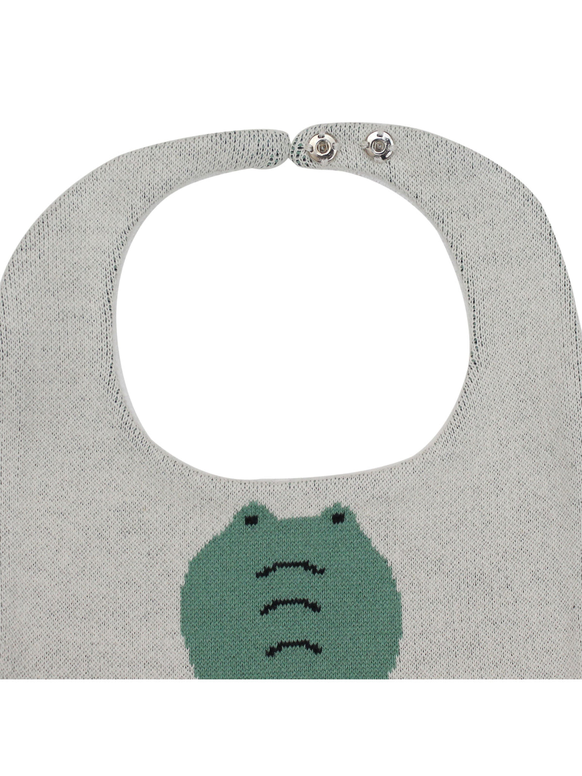 Pomme Cotton Knitted Crocodile Bib Apron (Light Grey)