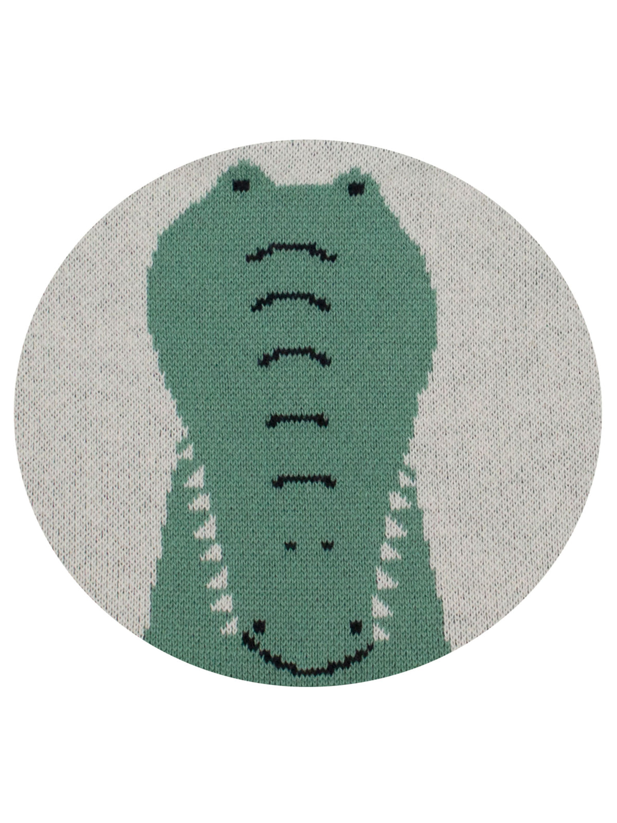 Pomme Cotton Knitted Crocodile Bib Apron (Light Grey)