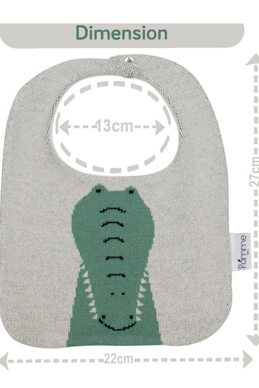 Cotton Knitted Crocodile Bib Apron