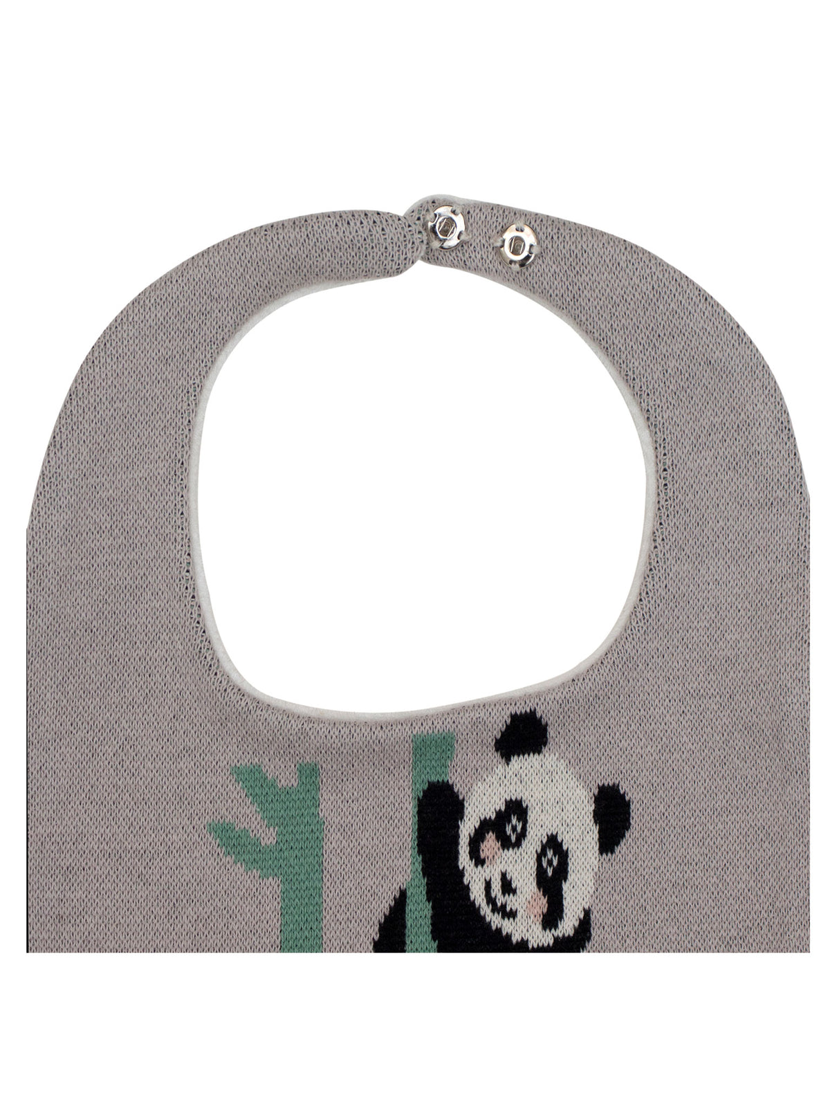 Pomme Cotton Knitted Panda Grove Bib Apron (Grey)