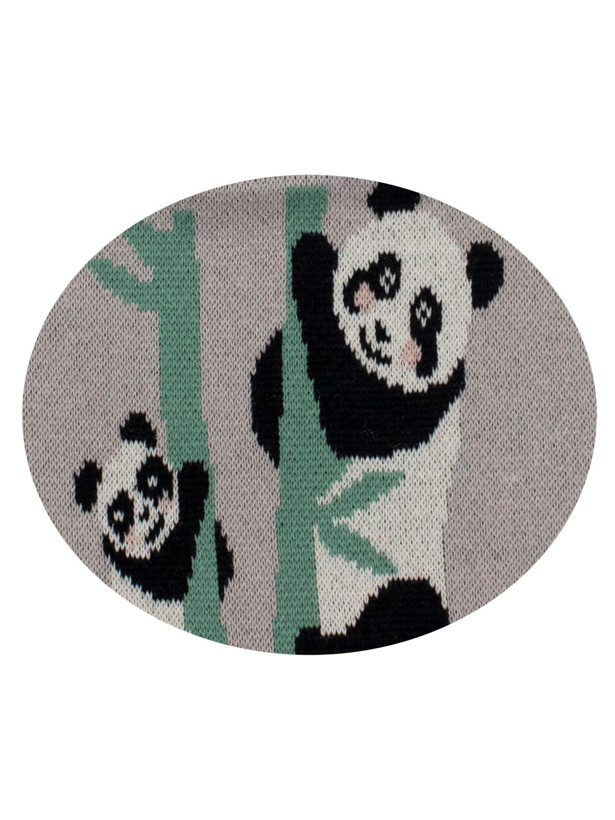 Pomme Cotton Knitted Panda Grove Bib Apron (Grey)