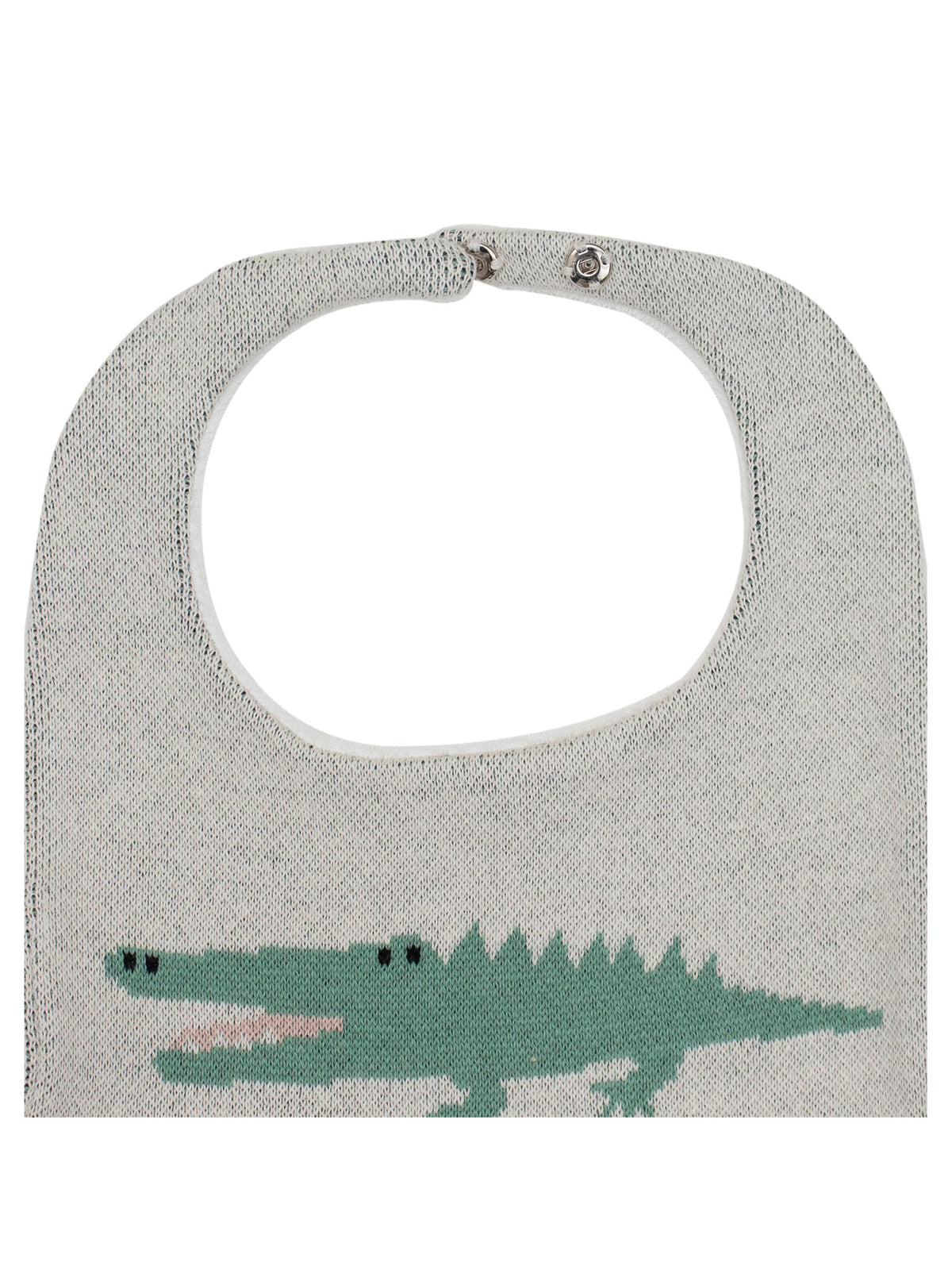 Pomme Cotton Knitted Alligator Bib Apron (Ivory)