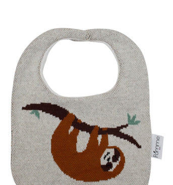 Cotton Knitted Brown Panda Bib Apron