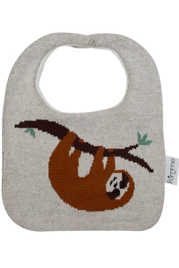 Cotton Knitted Brown Panda Bib Apron