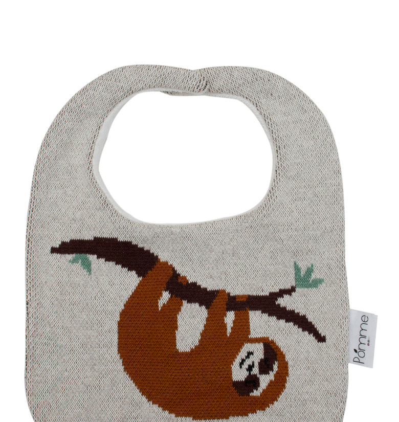 Cotton Knitted Brown Panda Bib Apron