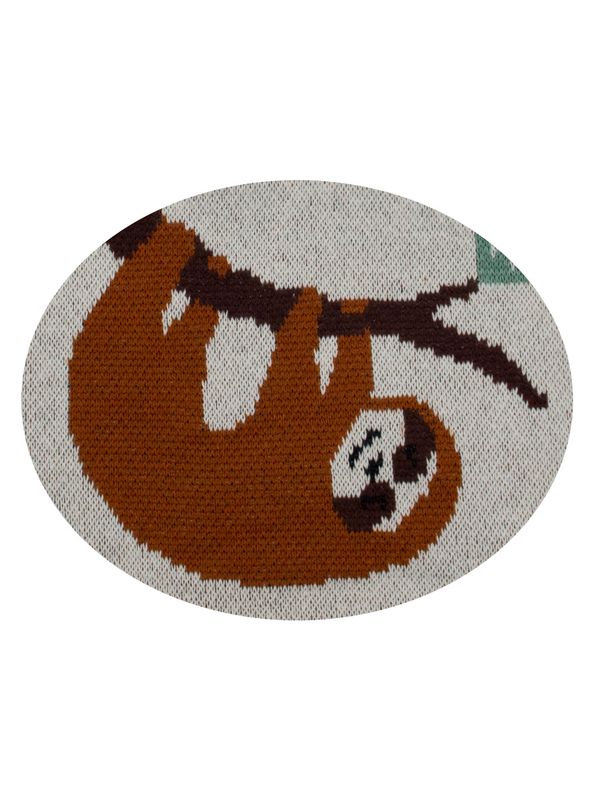Pomme Cotton Knitted Sloth Bib Apron (Ivory & Brown)