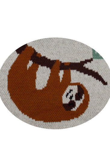 Cotton Knitted Brown Panda Bib Apron