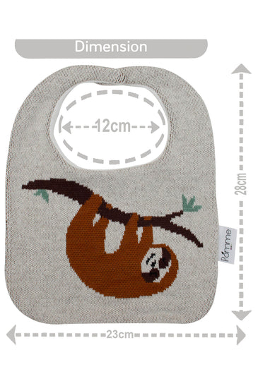 Cotton Knitted Brown Panda Bib Apron