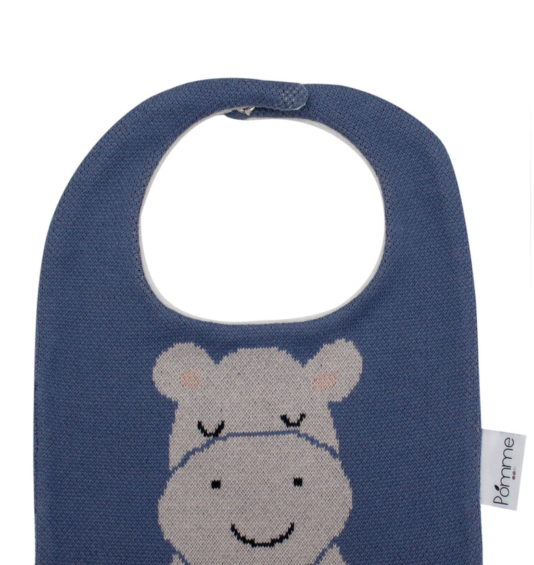 Cotton Knitted Hippo Bib Apron
