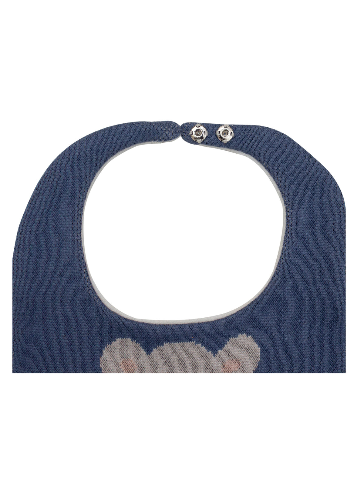 Pomme Cotton Knitted Hippo Bib Apron (Blue)