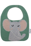 Cotton Knitted Green Elephant Bib Apron