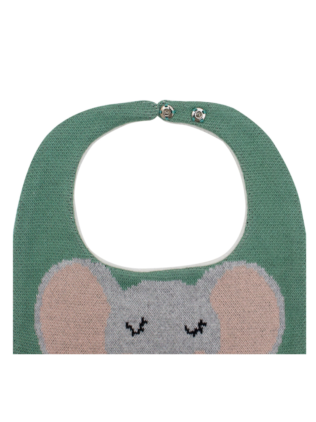 Pomme Cotton Knitted Elephant Bib Apron (Green)