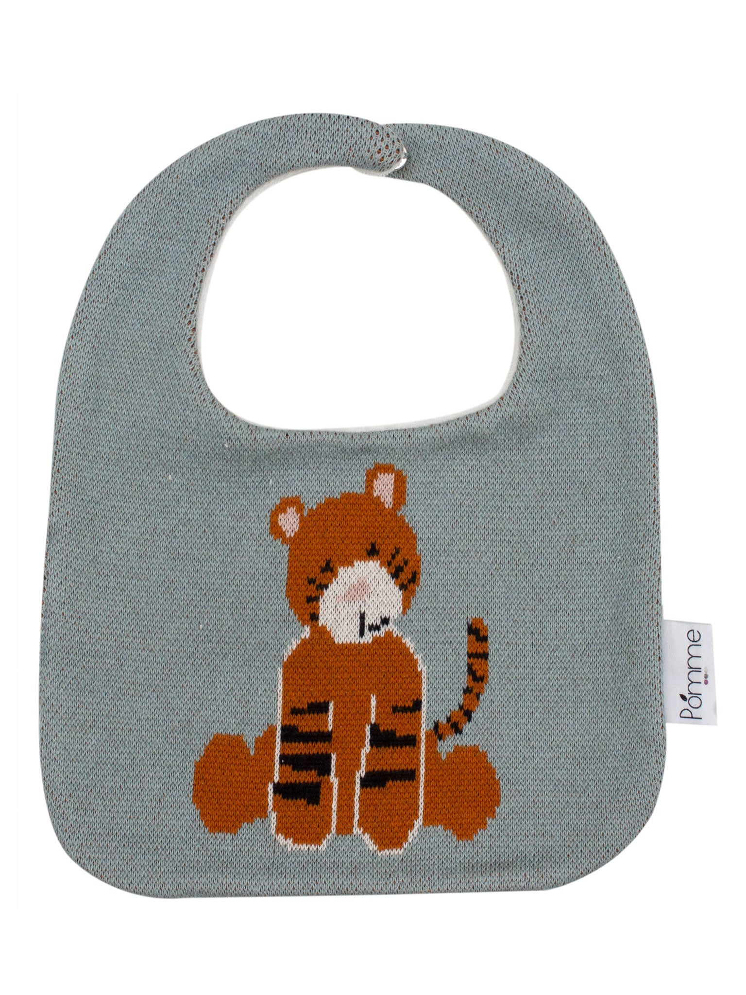 Cotton Knitted Gray Tiger Bib Apron