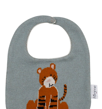 Cotton Knitted Gray Tiger Bib Apron