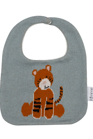 Cotton Knitted Gray Tiger Bib Apron