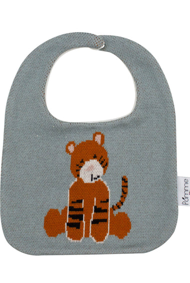 Cotton Knitted Gray Tiger Bib Apron