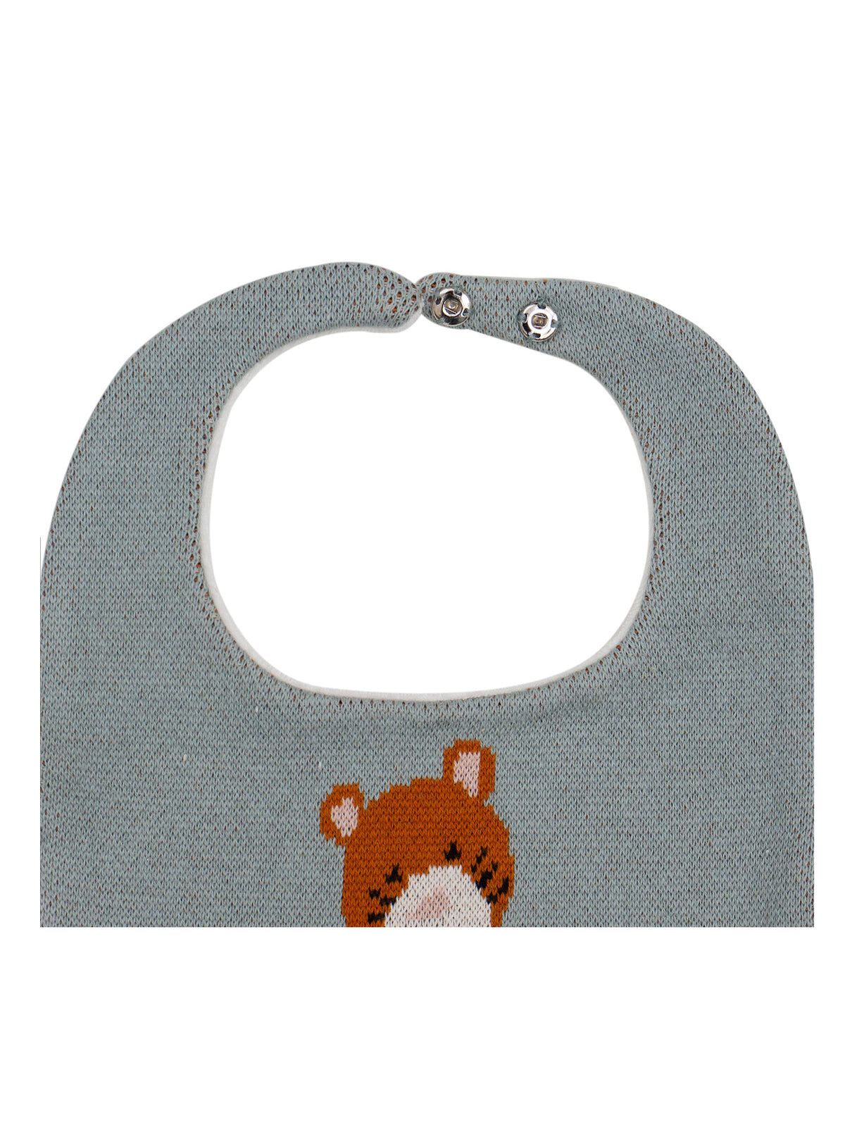 Pomme Cotton Knitted Tiger Bib Apron (Grey)