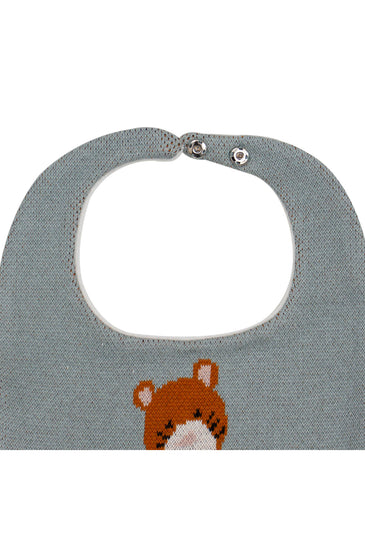 Cotton Knitted Gray Tiger Bib Apron