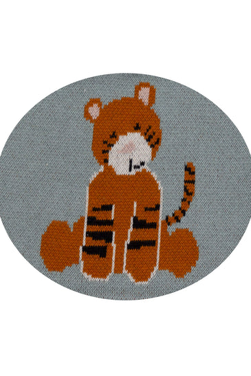 Cotton Knitted Gray Tiger Bib Apron