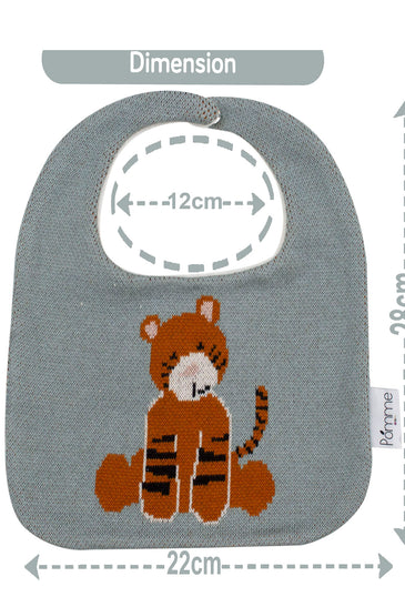 Cotton Knitted Gray Tiger Bib Apron