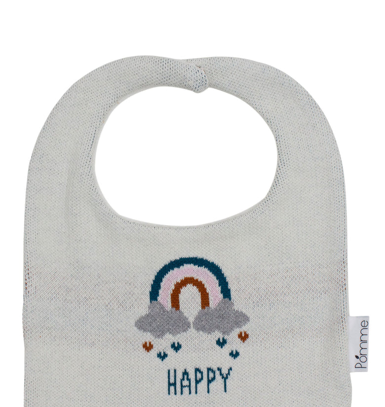 Cotton Knitted Happy Rainbow Bib Apron