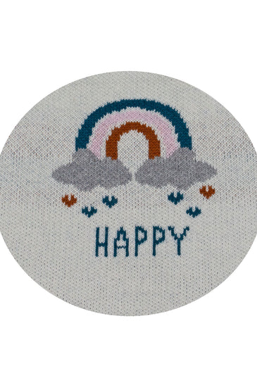 Cotton Knitted Happy Rainbow Bib Apron