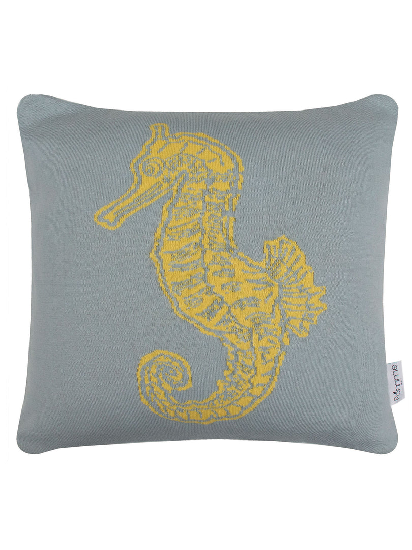 Pomme Cotton Knitted Decorative Cushion Cover Sea Horse