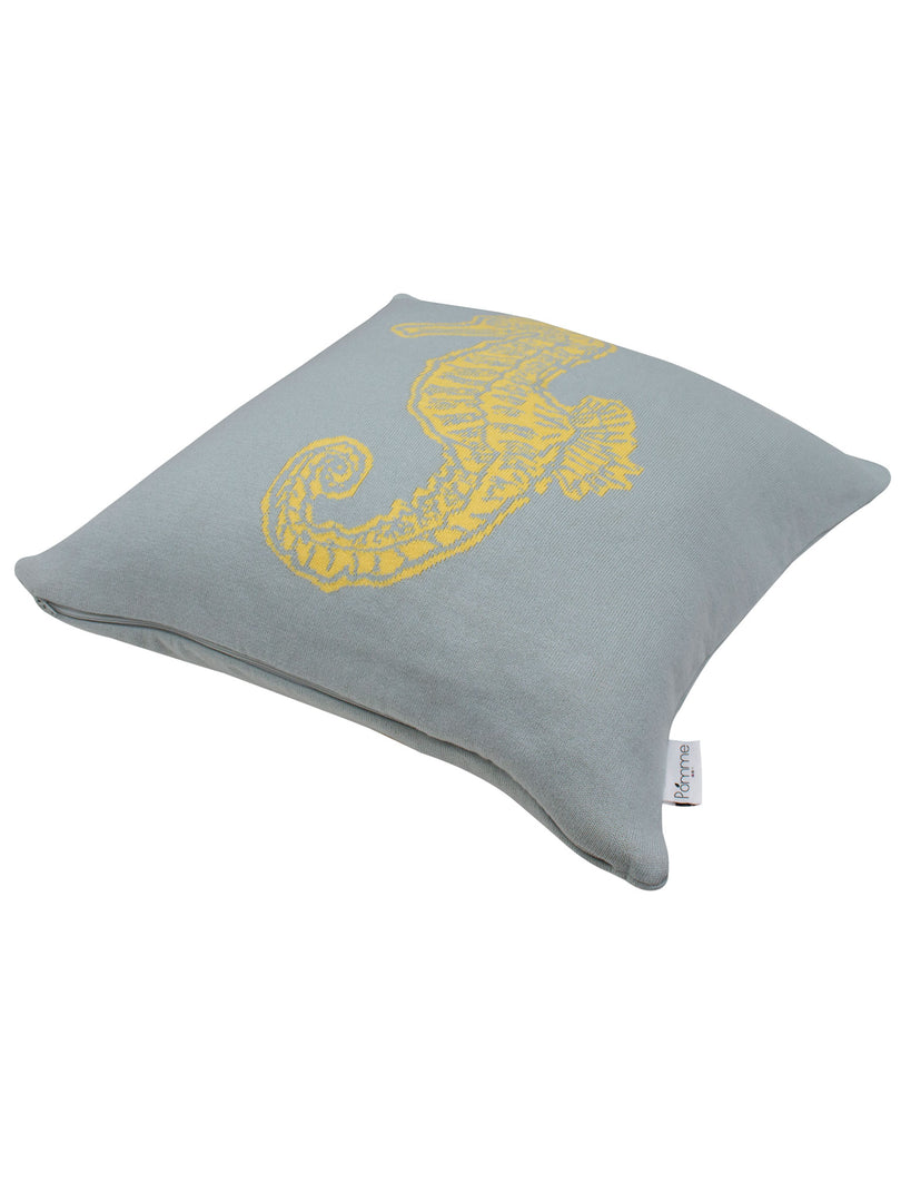 Pomme Cotton Knitted Decorative Cushion Cover Sea Horse