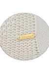 Pomme Cotton Knitted Decorative Cushion Cover Ivory Cable Texture Knit