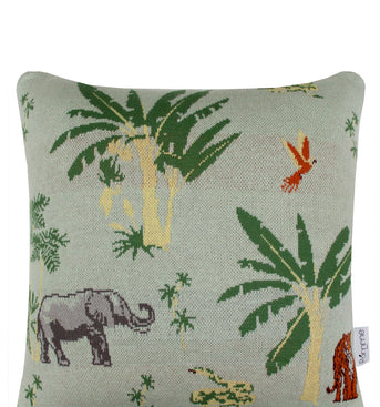 Pomme Cotton Knitted Decorative Cushion Cover Elephant Safari