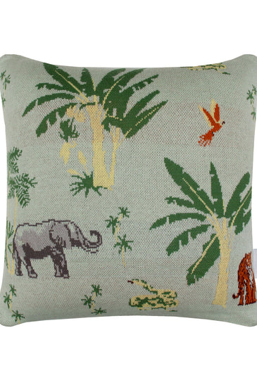 Pomme Cotton Knitted Decorative Cushion Cover Elephant Safari