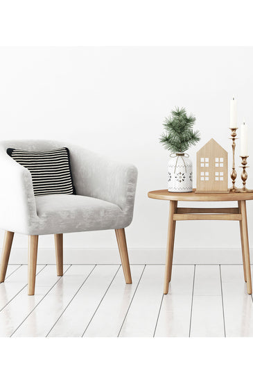 Pomme Cotton Knitted Decorative Cushion Cover Navy Ivory with 3D Stripe  texture Knit