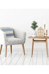 Pomme Cotton Knitted Decorative Cushion Cover Blue Ivory Broad Stripe